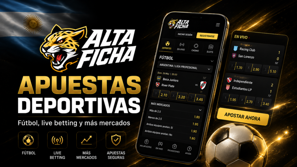 Altaficha apuestas deportivas en Argentina con fútbol, live betting y mercados populares
