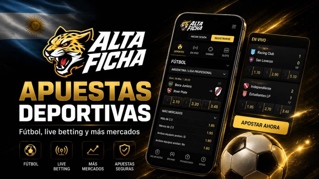 Altaficha apuestas deportivas en Argentina con fútbol, live betting y mercados populares