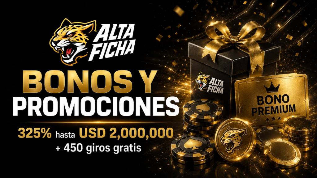 Bonos de Altaficha con paquete de bienvenida, giros gratis y promociones para jugadores